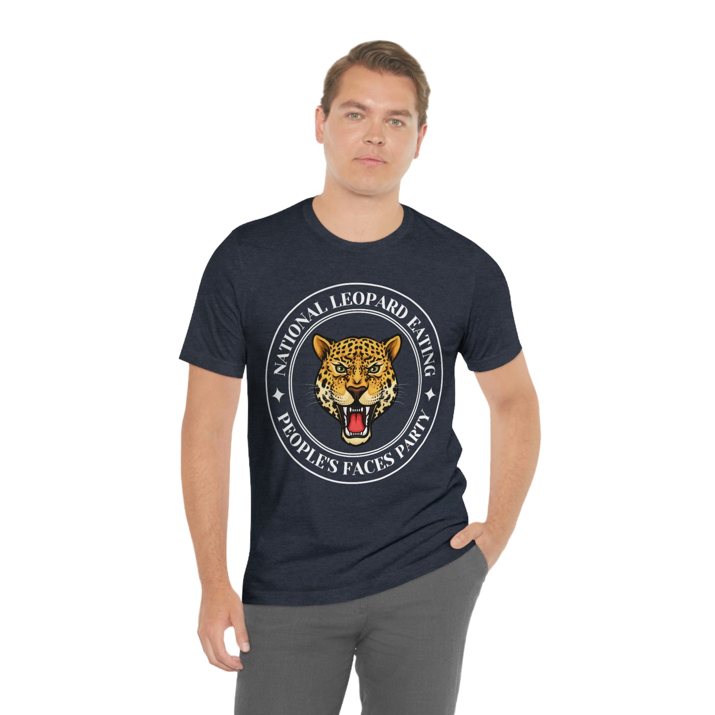 Leopard Eating Faces. Unisex Political T-Shirt