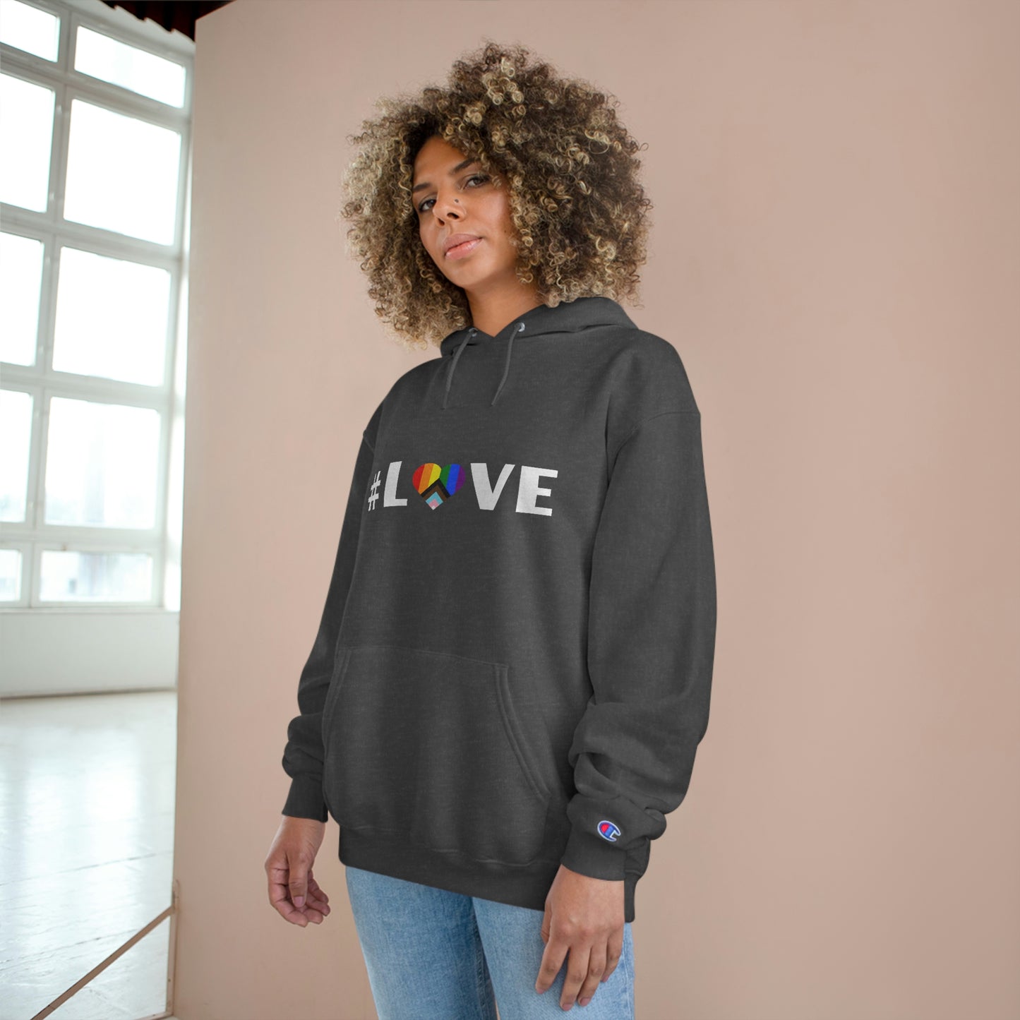 Love & Unity Heart. Unisex Champion Hoodie.