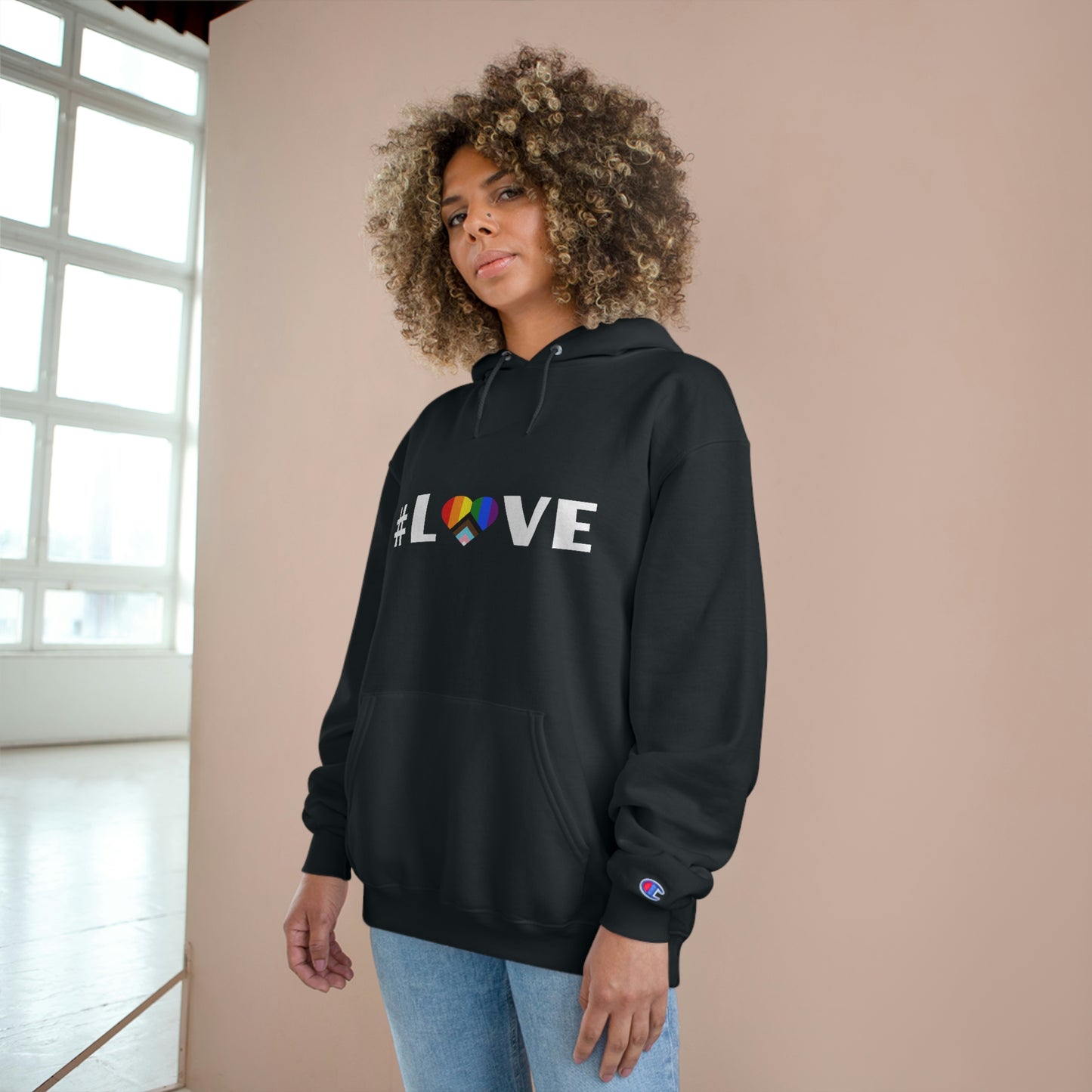 Love & Unity Heart. Unisex Champion Hoodie.