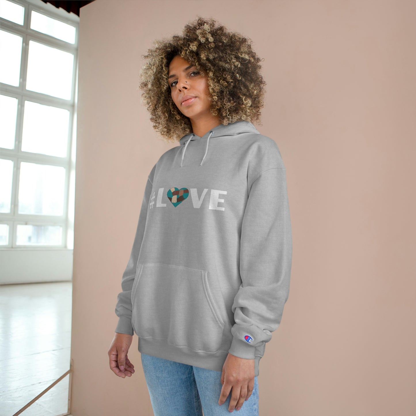 Love & Unity Heart. Unisex Champion Hoodie