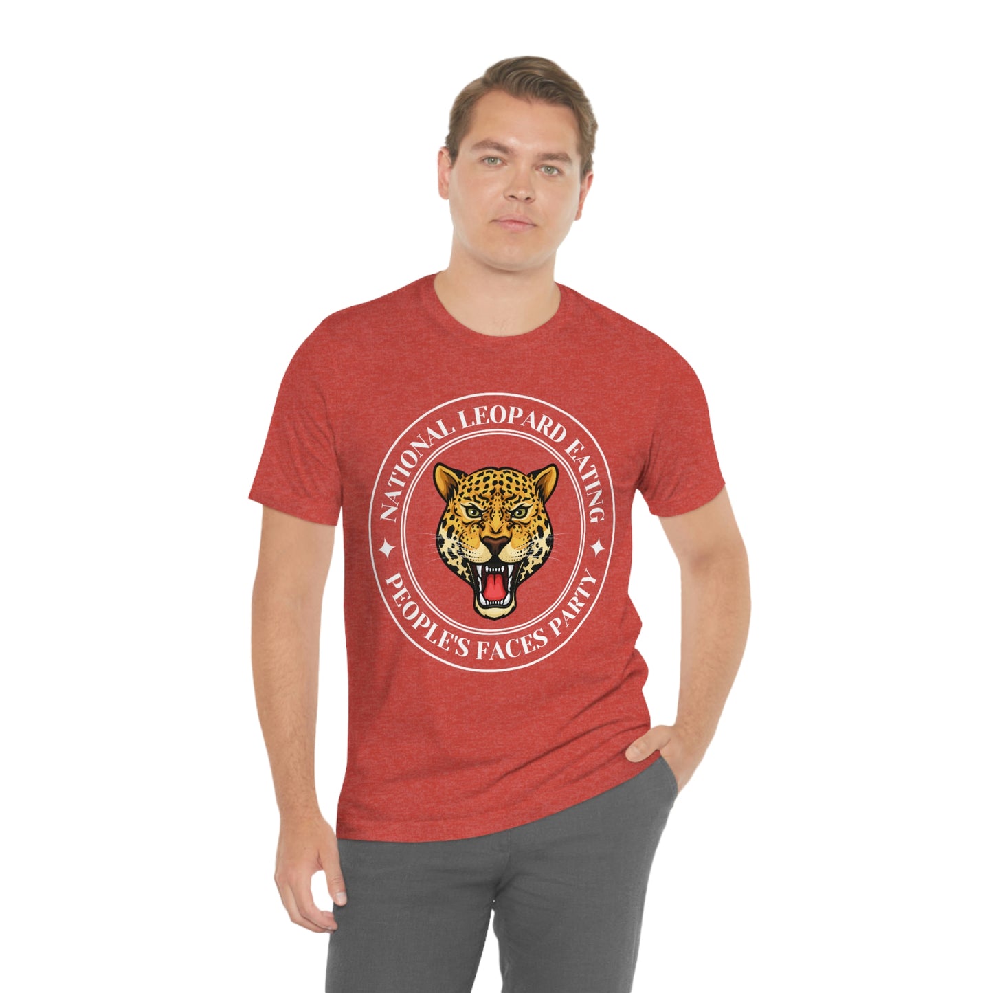 Leopard Eating Faces. Unisex Political T-Shirt