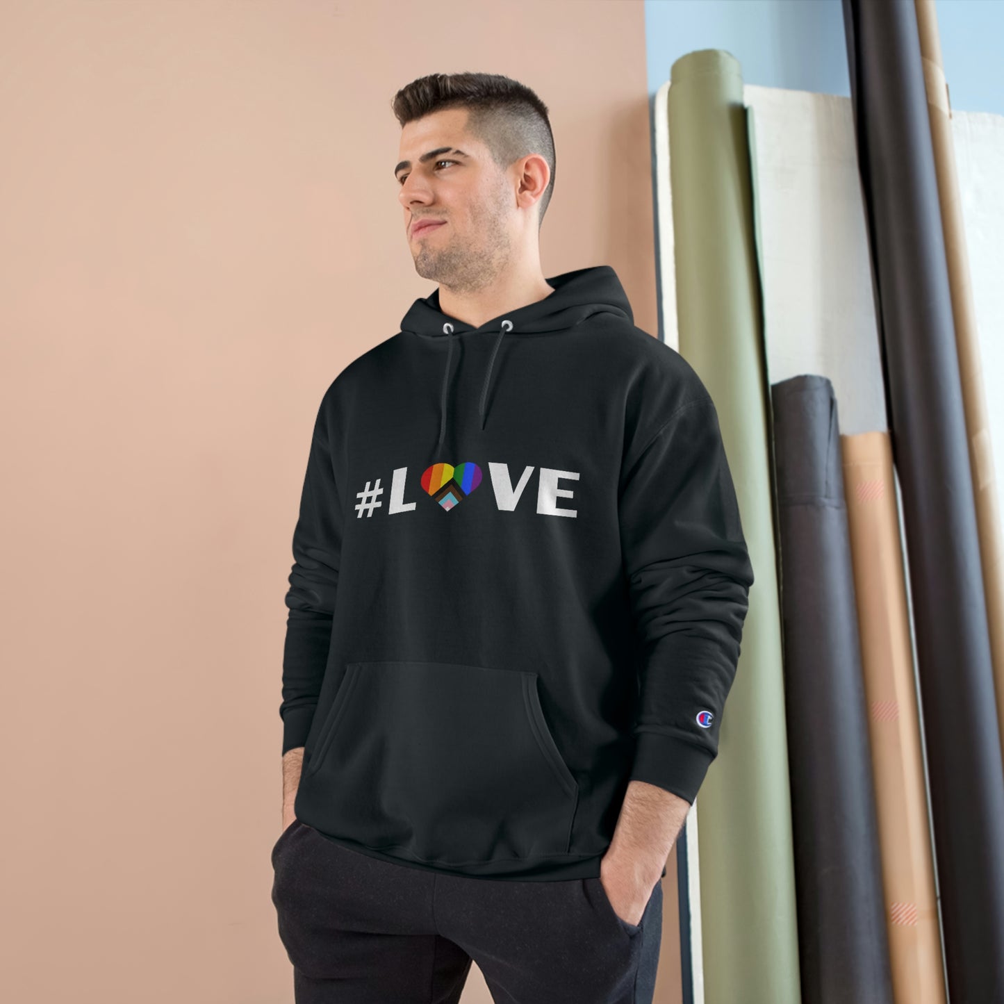 Love & Unity Heart. Unisex Champion Hoodie.