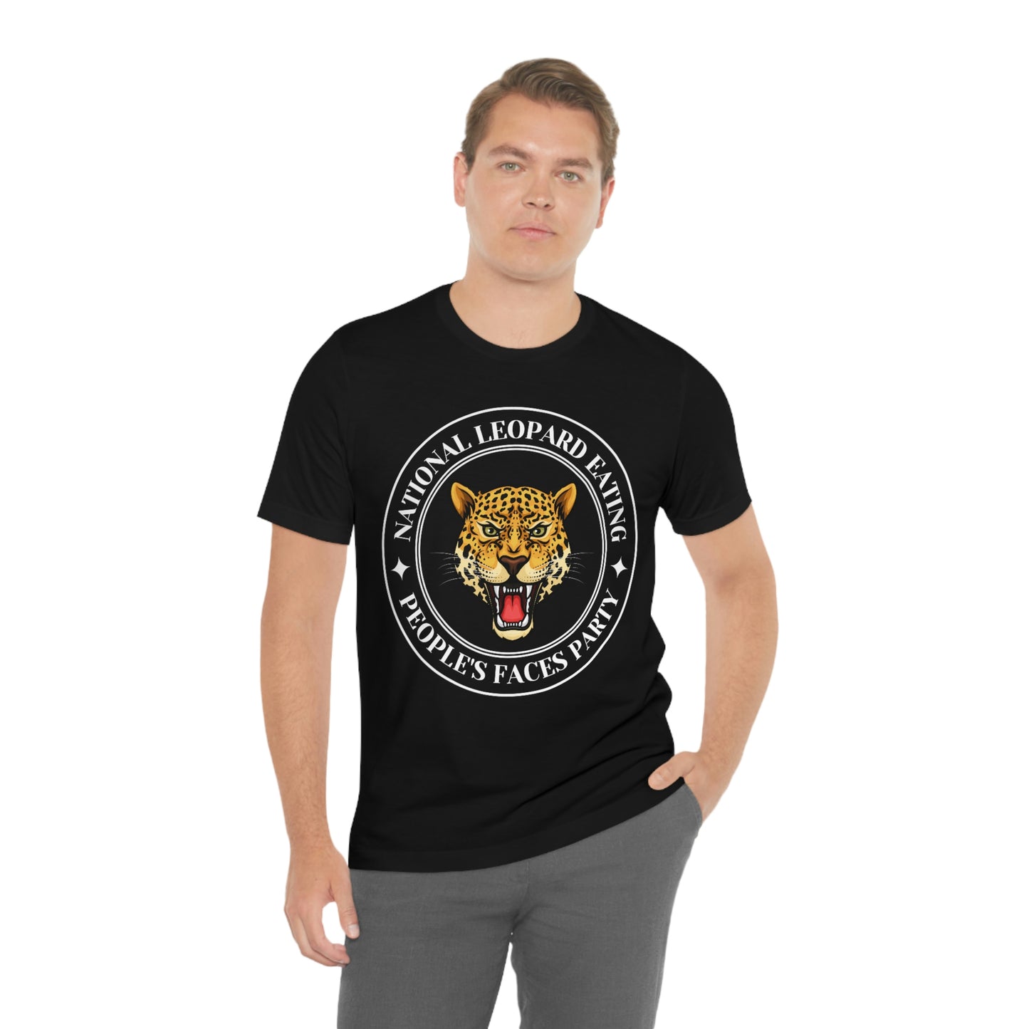 Leopard Eating Faces. Unisex Political T-Shirt