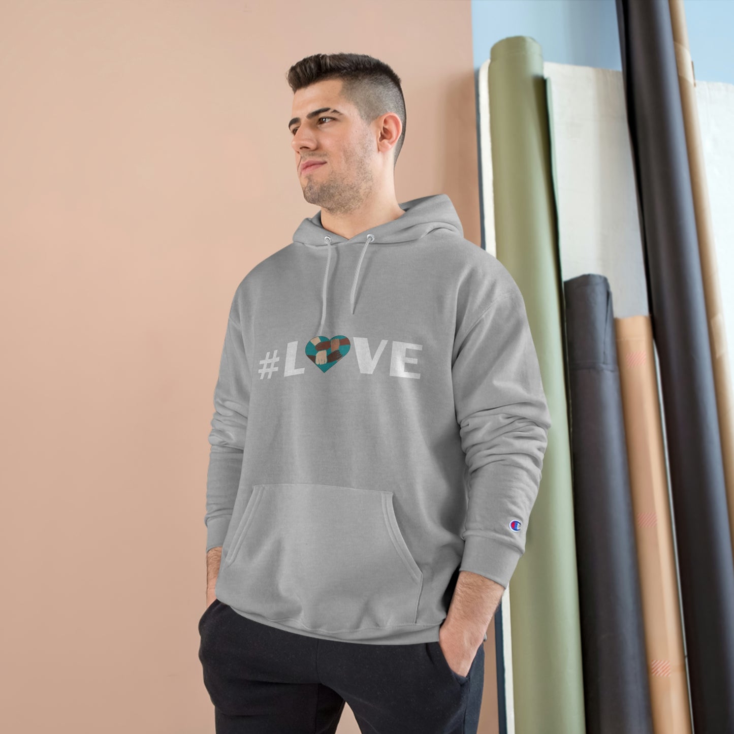 Love & Unity Heart. Unisex Champion Hoodie