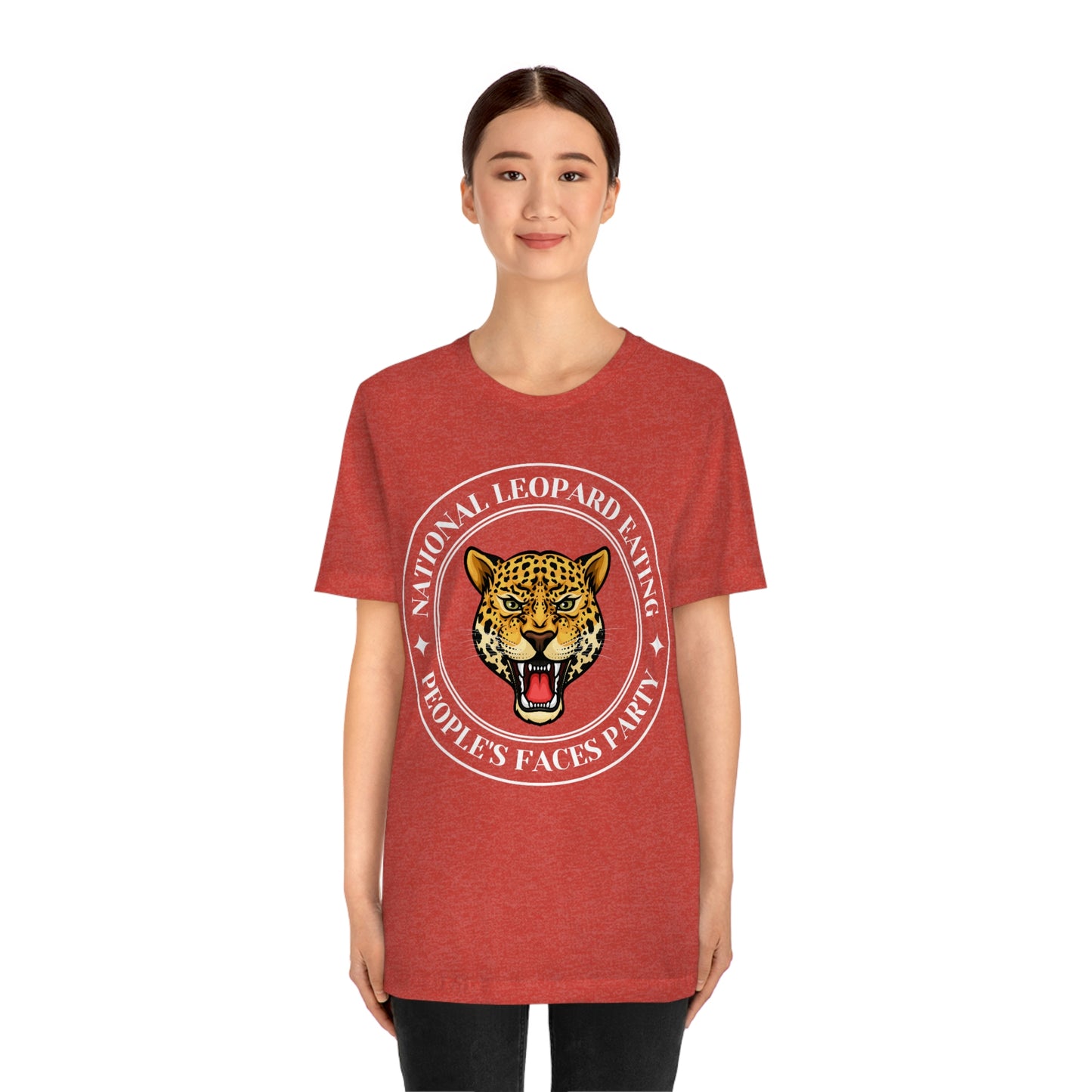 Leopard Eating Faces. Unisex Political T-Shirt