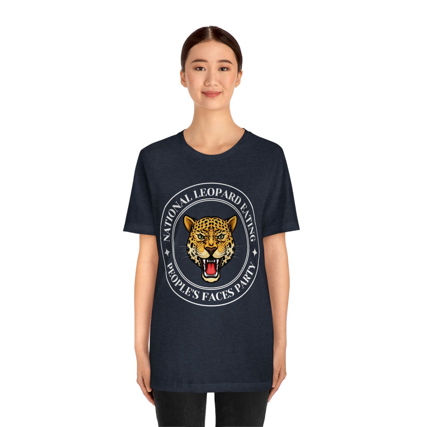 Leopard Eating Faces. Unisex Political T-Shirt