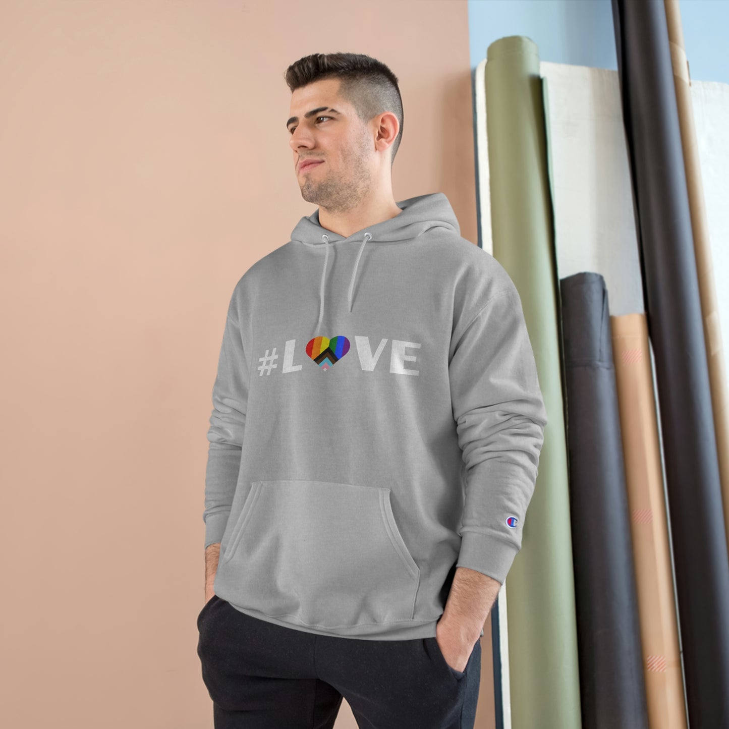 Love & Unity Heart. Unisex Champion Hoodie.