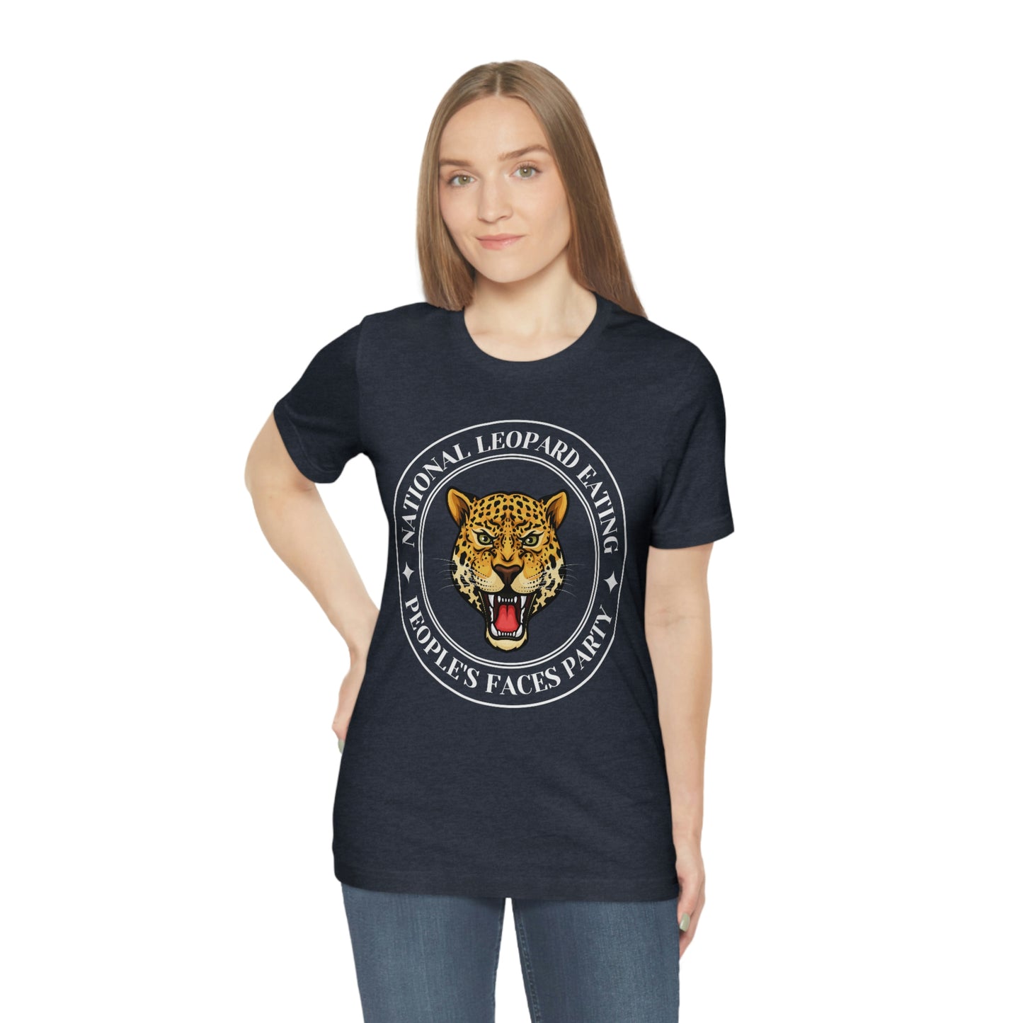 Leopard Eating Faces. Unisex Political T-Shirt